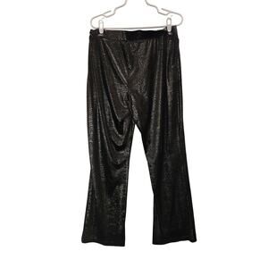 Juicy By Juicy Couture Mid Rise Wide Leg Velour Sweat Pants Black Size Large